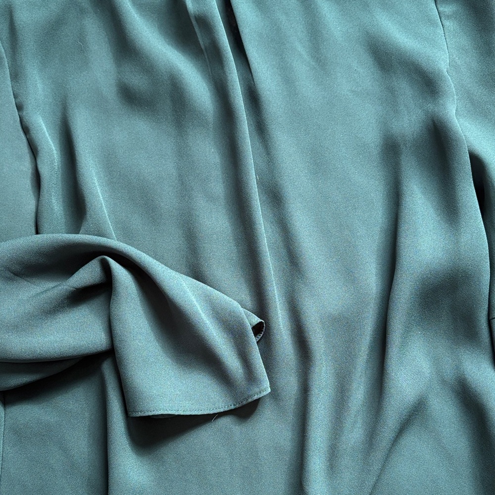 le chateau Dark Green Split-Neck Button Blouse - Picture 7 of 7